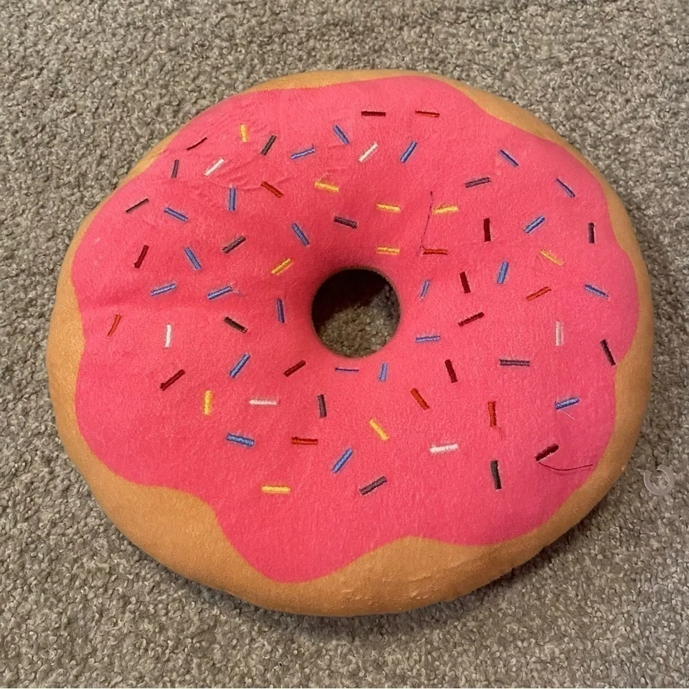 12” Sprinkle Doughnut Donut Pillow Pink Squishy Soft Kids Room Decor